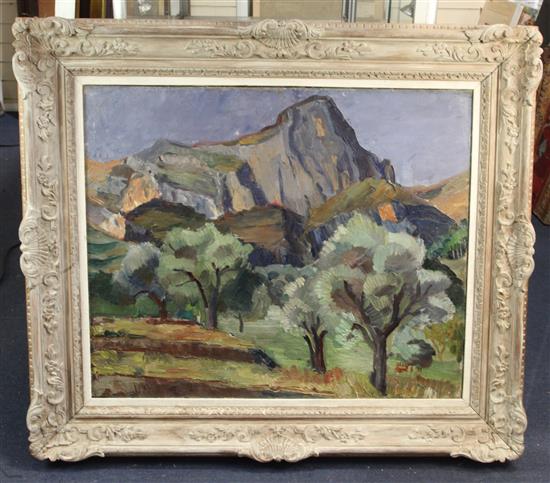 § Joseph Berges (1878-1956) Olive trees at Mont St Victoire 24 x 29in.